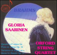 Brahms: Quintet in F minor; Variations & Fugue on a theme by Handel von Gloria Saarinen