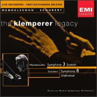 Mendelssohn: Symphony No. 3 "Scottish"; Schubert: Symphony No. 8 "Unfinished" von Otto Klemperer