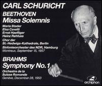 Beethoven/Brahms: Missa Solemnis/Symphony 1 von Carl Schuricht