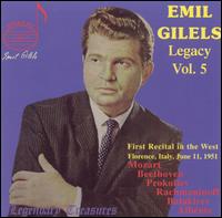 Legacy, Vol. 5: First Recital in the West von Emil Gilels