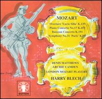 Mozart: Overture "Lucio Silla"; Piano Concerto No. 17; Bassoon Concerto; Symphony No. 31 "Paris" von Harry Blech