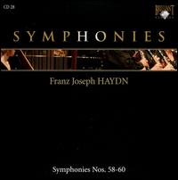 Franz Joseph Haydn: Symphonies Nos. 58-60 von Adam Fischer